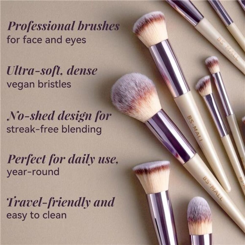 Makeup Brush Set 18 Pcs Premium Synthetic‎ Foundation Powder Concealers - Picture 6 of 8